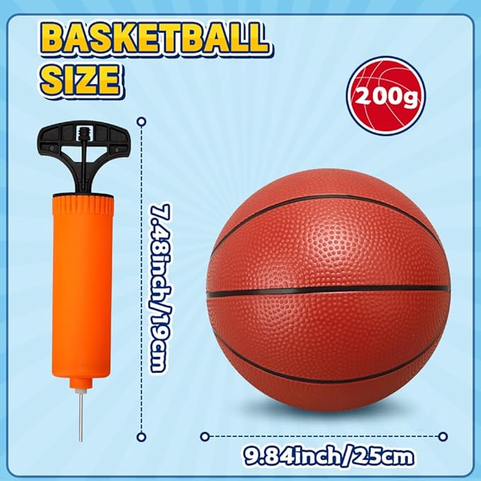 9.8”Basketball Ball for Kids Teens, Soft Ball for Basketball Hoop, Size 7 PVC Waterproof Balls for Swimming Pool, Sports Toy for Indoor Outdoor Water Games Pool Summer Party