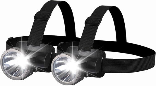 Bright LED Rechargeable Headlamp,Lightweight Mini Head Lamp with 2 Modes,IPX5 Waterproof USB Headlight with 90° Adjustable, Outdoor Portable Flashlight Headlamps for Hiking Running Camping(2pcs)