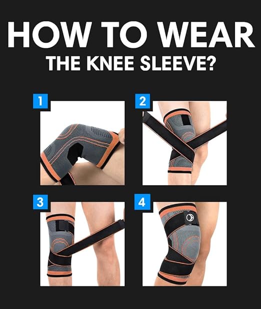 Knee Compression Sleeve - Knee Braces for Knee Pain Women, Knee Sleeve, Knee Compression Sleeve Women, Knee Support Men, Rodilleras, Compression Knee Sleeves Men