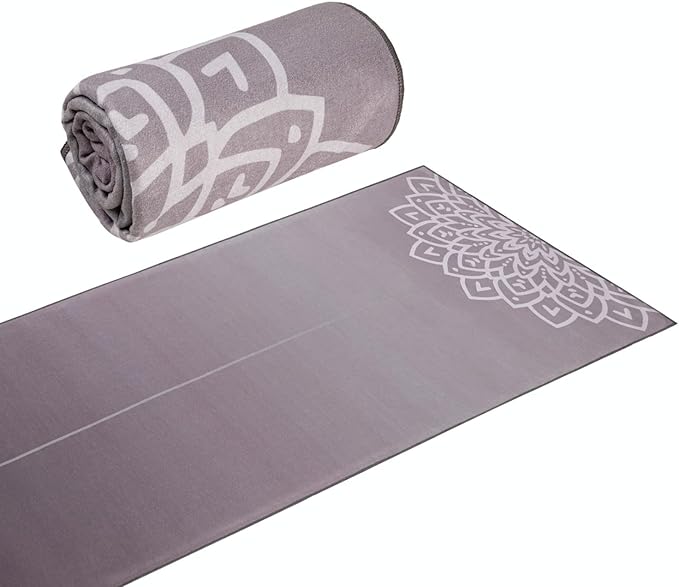 Yoga Drip Yoga Towel - Non Slip Hot Yoga Mat Towel With Corner Pockets, No-Skid Grip, and Built-in Alignment Lines | Soft, Moisture Wicking, and Sweat Absorbent | No Bunching, Stays in Place 72" x 25"