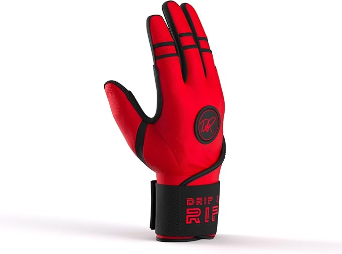 Drip & Rip Baller Series - Youth Batting Gloves + Adult Batting Gloves - for Softball and Baseball - Long Cuff Style for Men and Youth