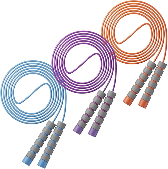 Adjustable Jump Ropes for Kids & Teens - Colorful Skipping Ropes with Soft Foam Handles - Ideal for Outdoor & Indoor Play, Fun Games Activity, Fitness, Exercise, and Party Favors