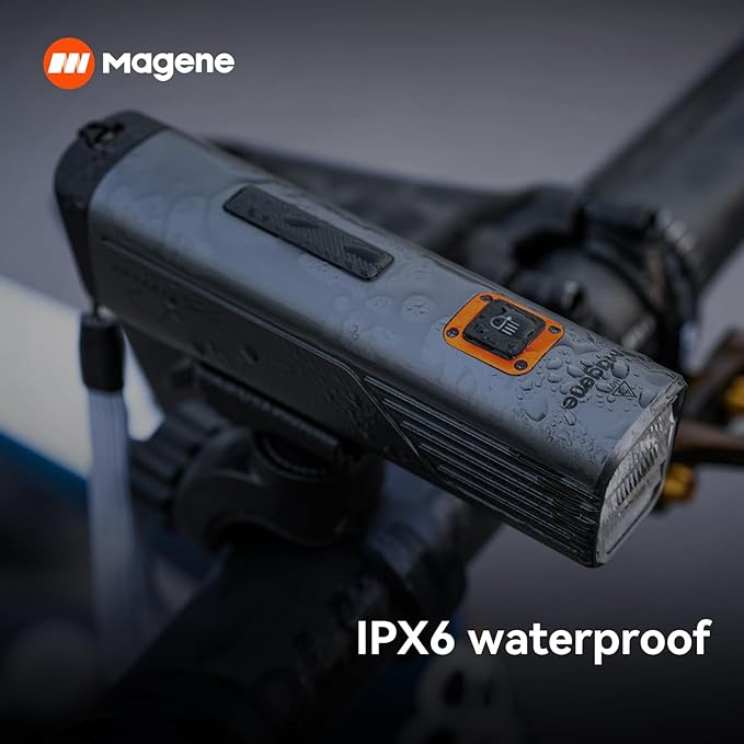 Magene AT1200/1600 Smart Bike Headlights - Bright 1200/1600 Lumens, 85h Battery, Rechargeable Bicycle Light Front, Compatible with Garmin Edge 530+