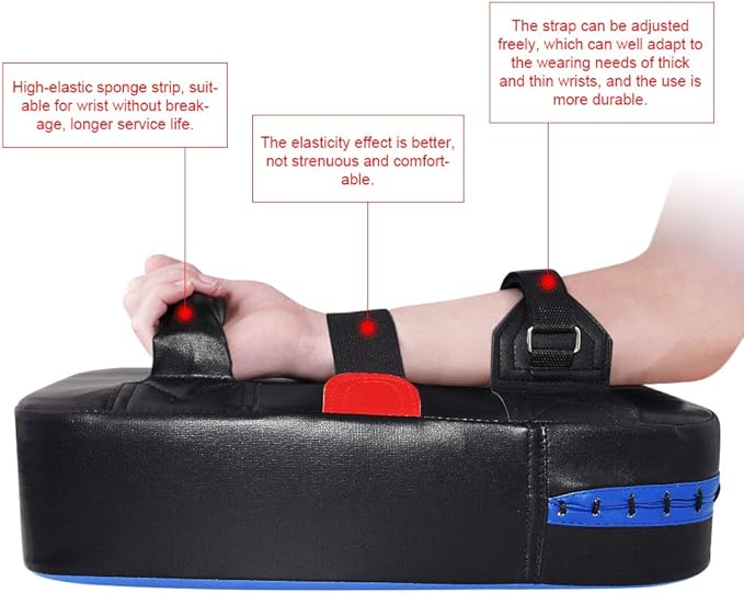 TLBTEK Taekwondo Kick Shield - Muay Thai MMA Karate Kickboxing Training Pads - Curved Leather Strike Shield