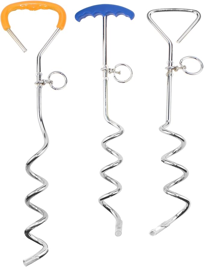MOOCY Screw Anchor System for Small Boats, PWC, Kayak,Canoes,Paddle Boards (SUP)| Sand Spike - Includes 16-Foot Anchor Line, Float and Clip