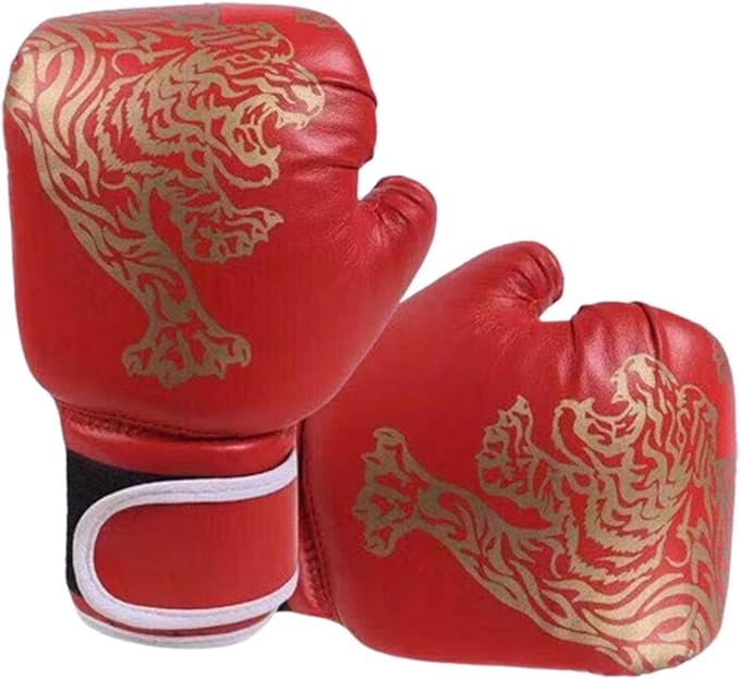 Boxing Gloves for Kids Kids Boxing Gloves for 3-8 Years Shock Boy Little Tiger Tiger Picture Cartoon PU Training Kickboxing Red Blue Black