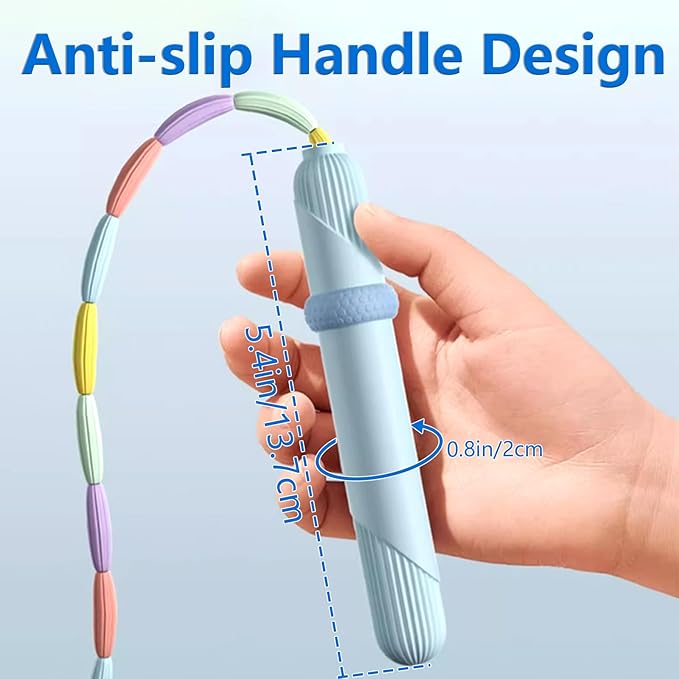 Beaded Jump Rope 1 Pack/2 Pack, ACEONE Segmented Skipping Rope for Kids Adults, Adjustable Tangle-Free Toddler Jumping Rope for Fitness Exercise Training