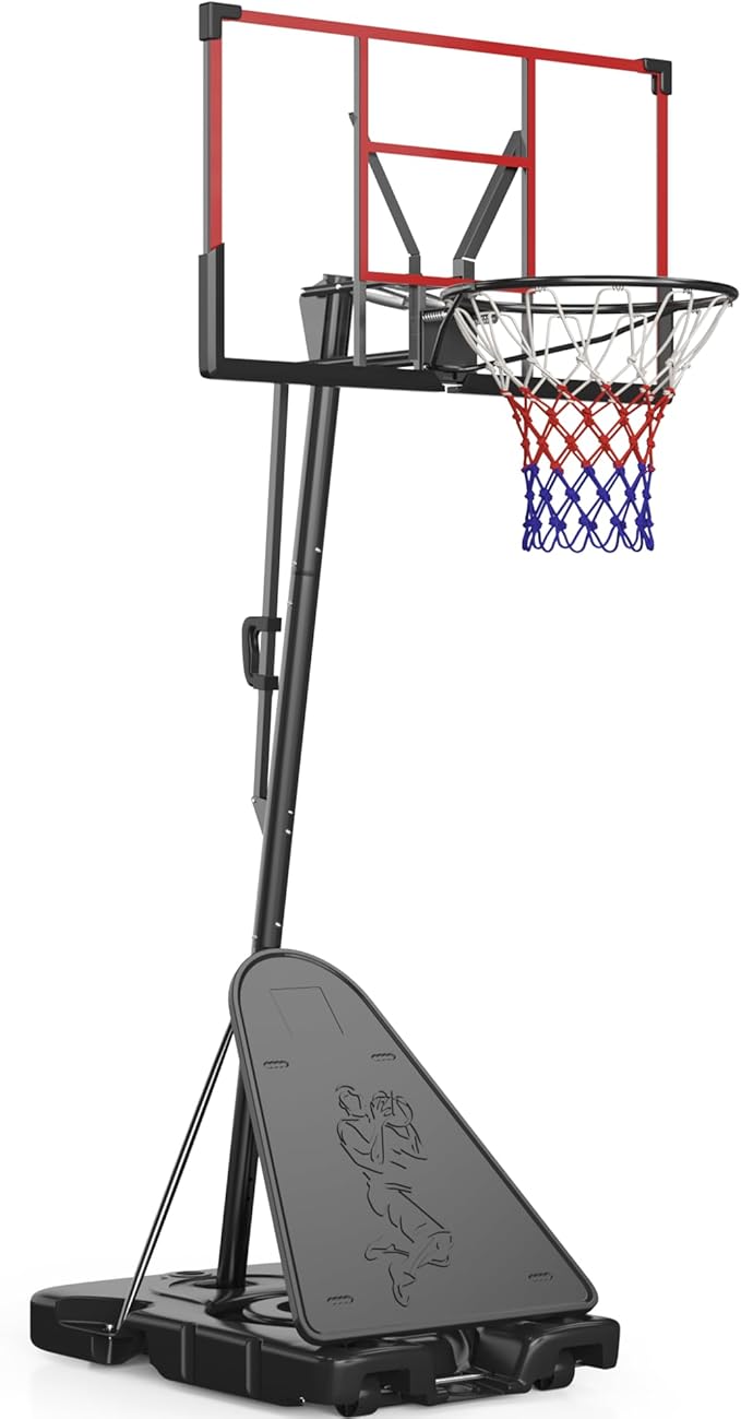 Basketball Hoop Outdoor 4.4-10FT Adjustable Kids Basketball Hoop Indoor Basketball Goal 45’’PC Shatterproof Backboard Portable Toddler Basket Ball Hoop for Kids/Adult Basketball Accessories Net