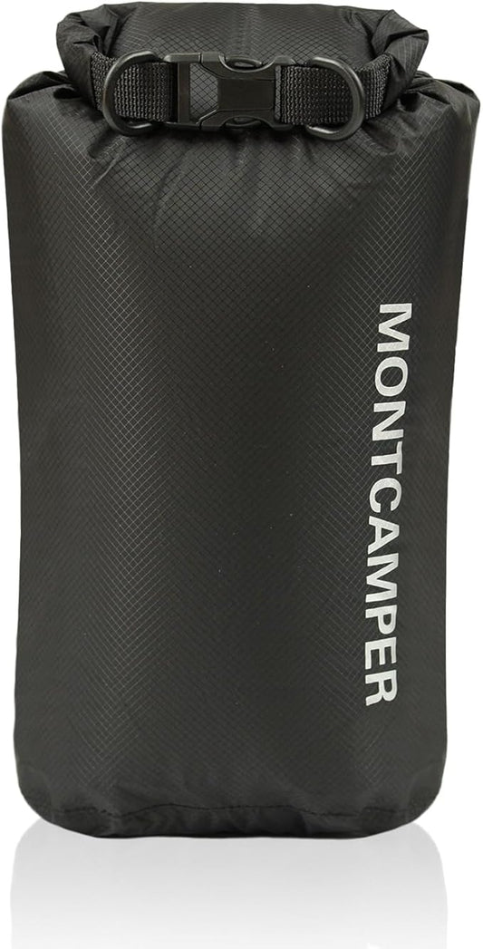 30D Nylon Waterproof Storage Sack for Camping, Hiking and fishing- Roll Top Closure-Portable Waterproof Dry Bag-Keeping Luggage Dry and Organized(5L/Black)