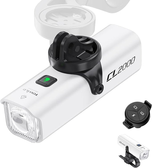 TOWILD CL2000 Bike Lights for Night Riding,2000LM Super Bright Bicycle Headlight,Waterproof Bike Front Light for Mountain Road Cycling Commuting
