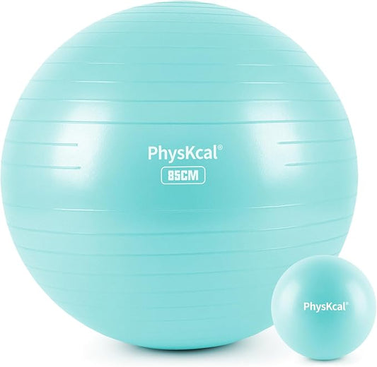 Yoga Ball for Exercise, Pilates Set, 4 Sizes Fitness Ball for Workout, Birthing, Pregnancy, Physical Therapy- Pump Included
