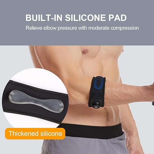 Tennis Elbow Brace for Men & Women, 2 Pack Elbow Support Strap for Golfers, Basketball, Baseball, Badminton, Weightlifting - Tendonitis, Arthritis, Pain Relief, with Knob style Automatic Buckle