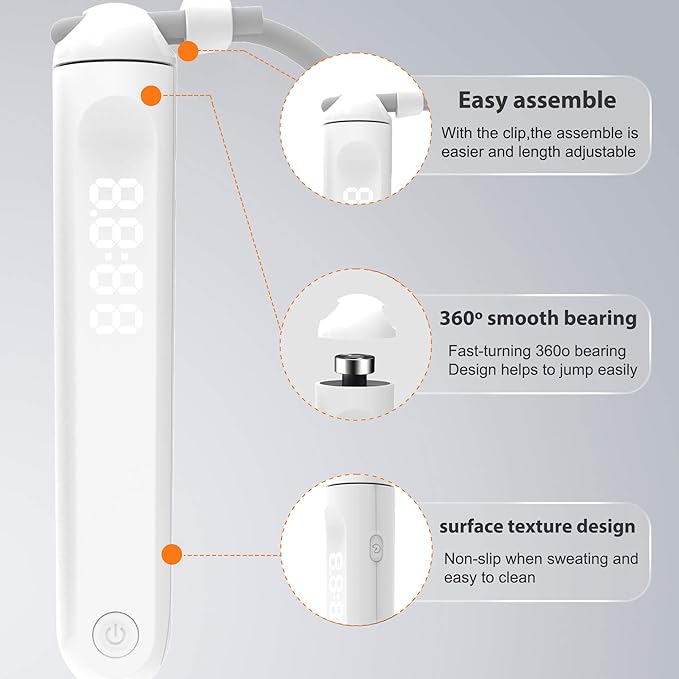 Jump Rope With Counter and App - Tangle-Free Rapid Speed Skipping Rope for Fitness, Home Exercise, Workout - Gifts for Adults, Women, Men, Kids