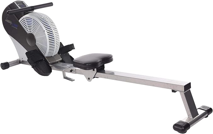 Stamina ATS Air Rower Machine with Smart Workout App - Foldable Rowing Machine with Dynamic Air Resistance for Home Gym Fitness - Up to 250 lbs Weight Capacity