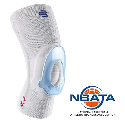 Bauerfeind Sports Knee Support NBA - Officially Licensed Basketball Knee Brace - Relief and Stabilization - Targeted Compression - Lightweight & Durable - White, Small