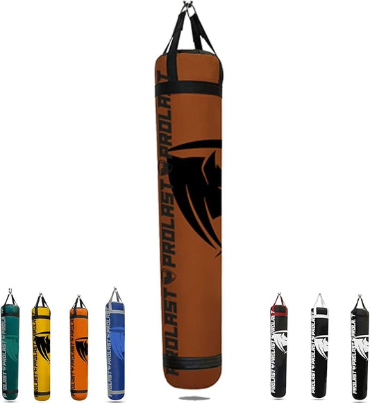 PROLAST Heavy Punching Kicking Bag for Adults, Boxing, MMA, Martial Arts, Muay Thai, Strength Training Equipment, Filled/Unfilled, 6ft, 150 lbs, Special Edition Logo