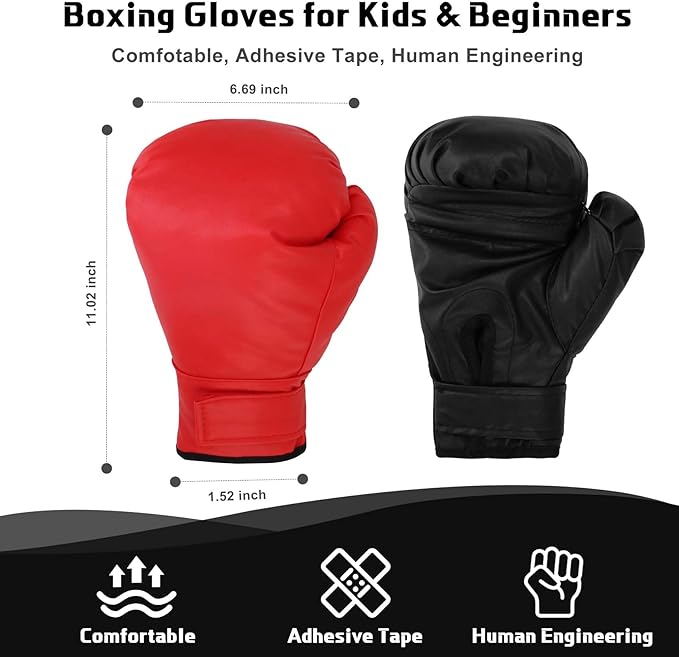 2 Pairs Boxing Gloves for Beginners & Kids, Boxing Training Gloves Suitable for Men & Women, Lightweight Shockproof Gloves for Training & Practice