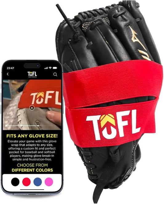 TOFL Baseball Glove Wrap | Premium Elastic Band for Perfect Glove Shape, Break-in & Maintenance | Shape Locker for Men’s & Women’s Softball, Adult & Youth Baseball Mitts, Fits Big & Small Sizes
