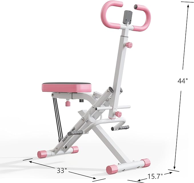 SogesPower Squat Machine for Home Gym, Squat Rowing Machine with Adjustable Resistance and Optional Full Motion, Squat Assist Trainer for Glutes & Legs Workout, Up to 330lbs