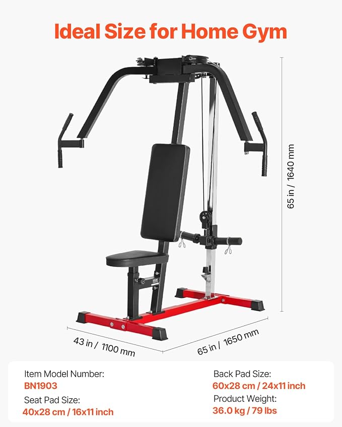 VEVOR Chest Press Machine, Bench Press Set, Adjustable Flat Incline Bench with Independent Converging Arms, Upper Chest Equipment, Fitness Home Gym Equipment Chest
