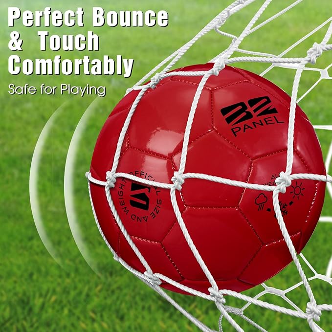 Shappy 4 Pcs Deflated Soccer Balls Bulk with Pump Mesh Bag Operation Christmas Official Size 3 4 5 Indoor Outdoor Colorful Game Sport Gift for Child Adult School