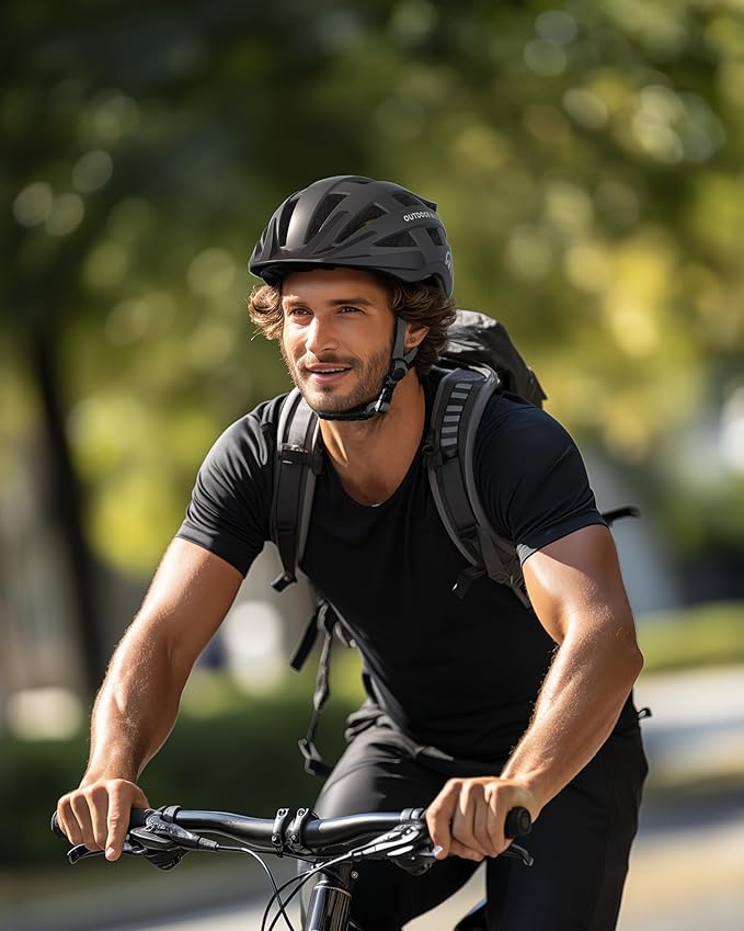 OutdoorMaster Gem II MIPS Bike Helmet with Light - Lightweight Cycling Helmet,Mountain Road Bicycle Helmet for Youth & Adult