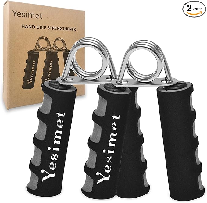 2 Pack Hand Grip Strengthener Set, Forearm Exerciser, Finger Gripper, Grip Strength Trainer, Hand Grip- Soft Foam Hand Exercise for Quickly Increasing Wrist Forearm and Finger Strength