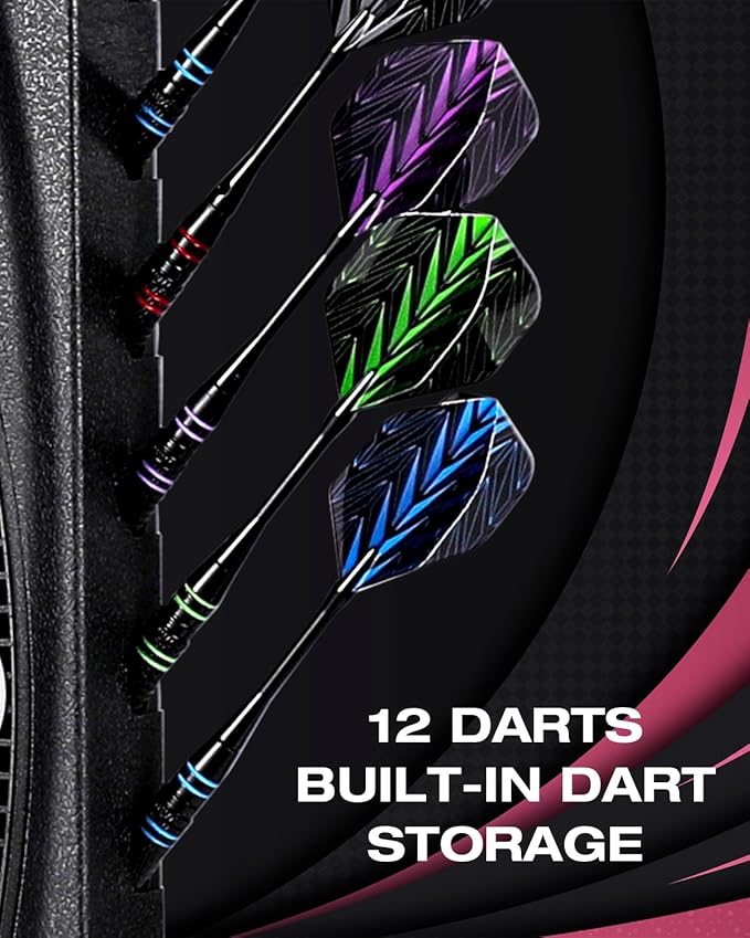 Electronic Dart Board with Bright Score Display, Multiple Games, and Durable Design-Perfect for Family Fun and Competitions-Includes Soft Tip with 12 Darts