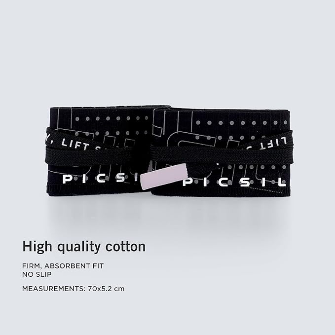 PICSIL Adjustable Wrist Support, Premium Fabric Weightlifting and Yoga Sweat Bands for Gym, for Women and Men, 1 Pair