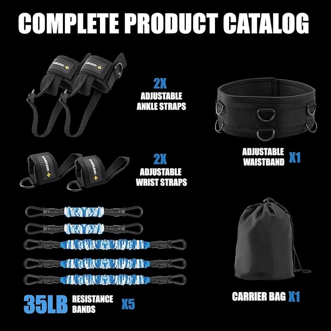 MANUEKLEAR Shadow Boxing Resistance Bands for MMA and Martial Arts, Three Resistance Levels of Full Body Resistance Bands for Boxing Fitness to Enhance Speed and Power