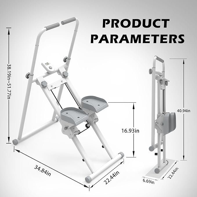Leikefitness Stair Stepper for Home-Upgrade Vertical Climber,Folding Cardio Exercise Machine,Stair Climber for Full Body Workout with Adjustable Handlebar for Women & Men