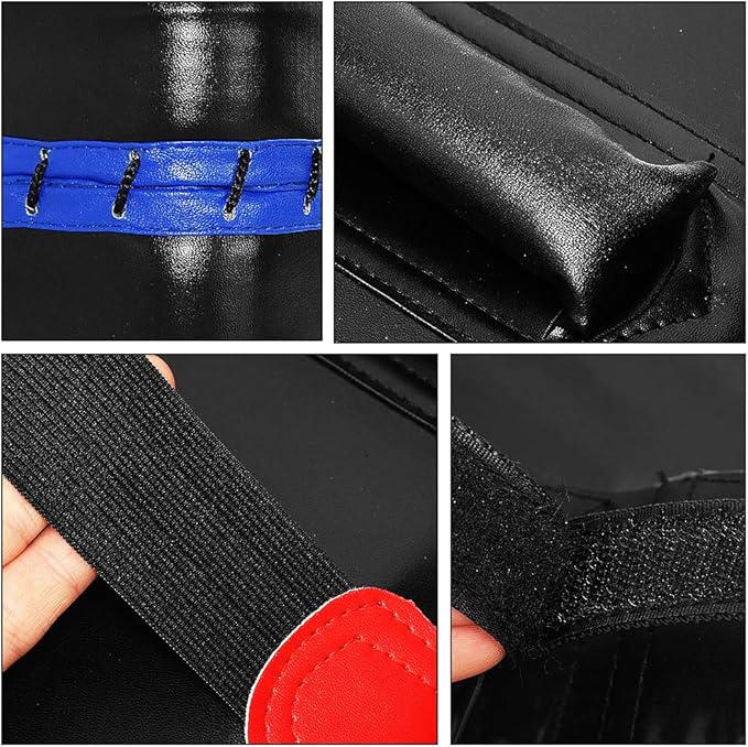 TLBTEK Taekwondo Kick Shield - Muay Thai MMA Karate Kickboxing Training Pads - Curved Leather Strike Shield