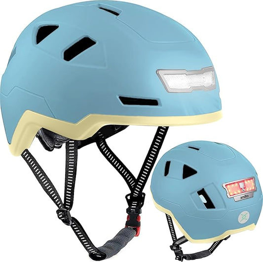 Bike Helmet with LED Lights - Urban Bicycle Helmet for Adults, Men & Women - CPSC & NTA-8776 Dual Certified - Class 3 E-Bikes, Scooters, Onewheel, Commuter, Mountain