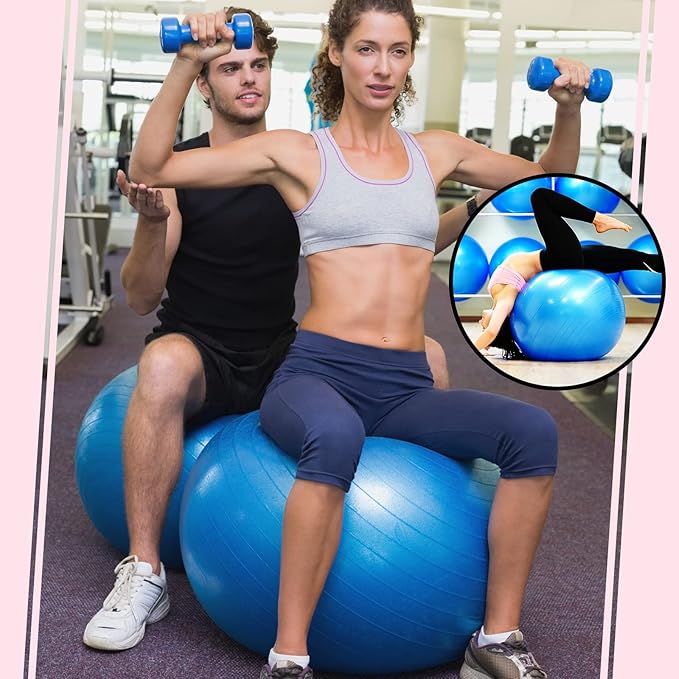Jerify 10 Pcs Pilate Ball Exercise Ball Bulk Yoga Ball for Fitness Pregnancy Birthing, Core Ball Chair Workout Equipment with Pump and Plug for Office Home Gym, Supporting 330lbs