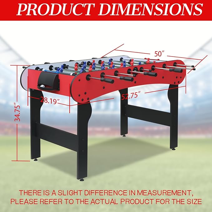 5ft Foosball Table,Mini Competition Soccer Table Game with All Accessories, Leg Levelers and Heavy-Duty Legs. Perfect for Home, Game Rooms, and Parties
