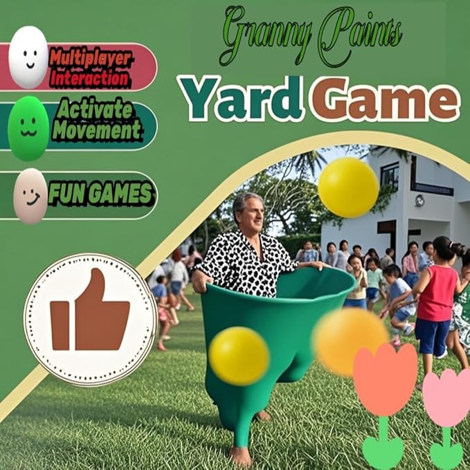 Granny Pants Yard Game, 8/16 Elastic Balls+Pump, Backyard Parties and Field Day,Tailgate & Backyard Lawn Games for BBQ, Camping, Team Building Events