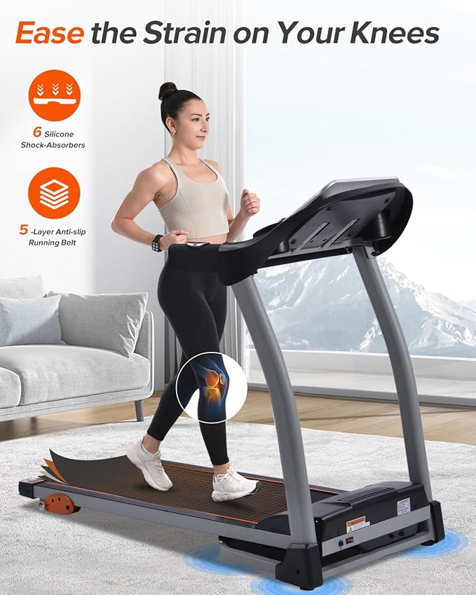 Merax Treadmills for Home,Foldable Treadmill with Incline, 300LBS Capacity Motorized Treadmills for Running Walking Exercise,3.0HP Quiet Treadmill Machine for Home with Heart Rate Sensors & Speaker