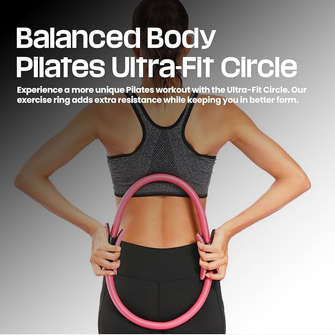 Premium Pilates Ring Fitness Circle - Lightweight Durable Foam Padded Handles, Flexible Resistance Exercise Equipment for Toning Arms, Thighs, Legs & Core