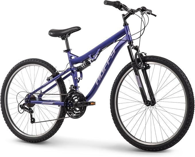 Huffy Stone Mountain Hardtail Mountain Bike for Boys/Girls/Men/Women, 20"/24"/26" Sizes, 6 or 21 Speed Shimano Twist Shifting, Front or Dual Suspension, Comfort Saddle, Sleek Colors