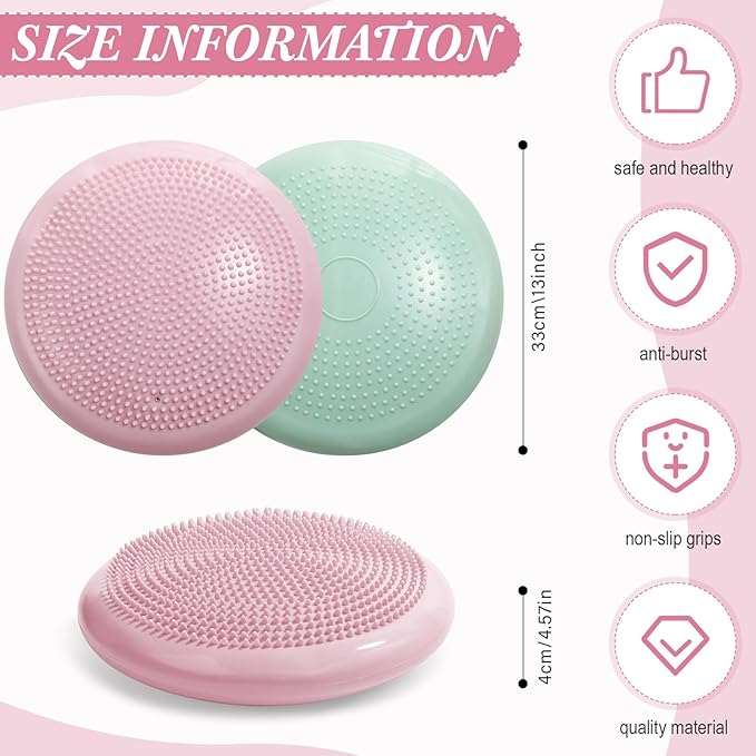 Libima 8 Pcs Wiggle Seat for Sensory Kids Flexible Wobble Cushion Non Slip Balance Disc with Inflation Pump for Adults Core Strength Physical Exercise Improve Posture School Home Office