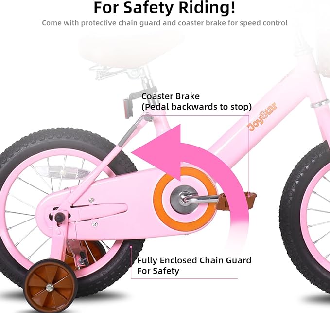 JOYSTAR Vintage Kids Bike with Training Wheels & Basket, 12 14 16 Inch Girls Bike for 2-7 Years Old, Children Bicycles, Multiple Colors