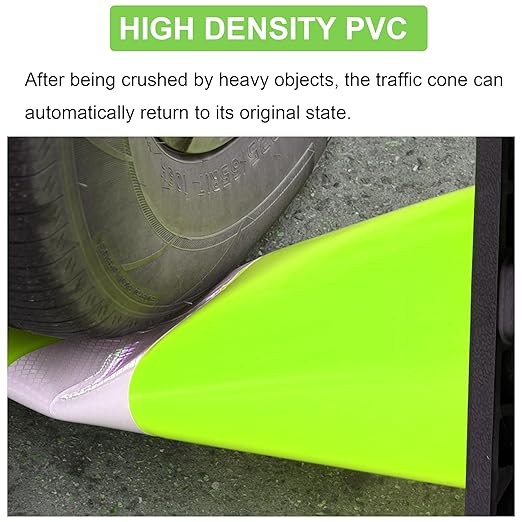 OrangeStar 8 Pack 18" Green Traffic Safety Cones, PVC Parking Cone Construction Cones w/Reflective Collar, Heavy Duty Base for Driving Practice, Parking Lots and Roadwork