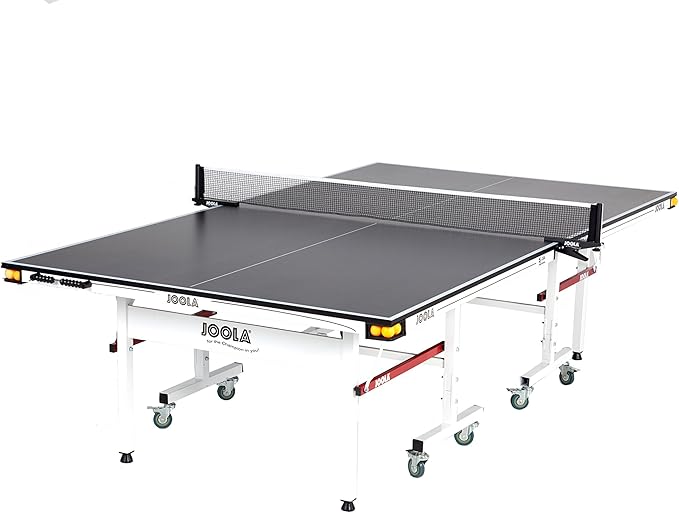 JOOLA Rally TL Professional MDF Indoor Ping Pong Table w/Quick Clamp Table Tennis Net & Post Set - 10 Minute Easy Assembly - Corner Ball Holders - Tournament Quality - Includes Playback Mode