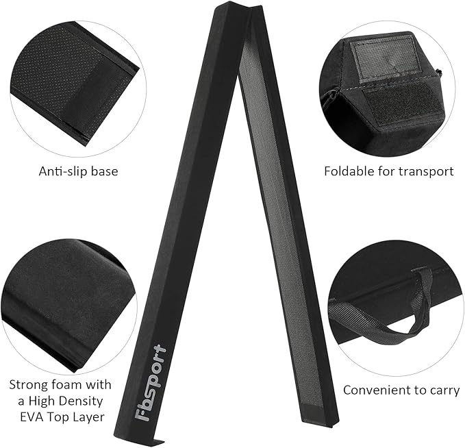 FBSPORT 8ft/6ft Balance Beam: Folding Floor Gymnastics Equipment for Kids Adults,Non Slip Rubber Base, Gymnastics Beam for Training, Practice, Physical Therapy and Professional Home Training
