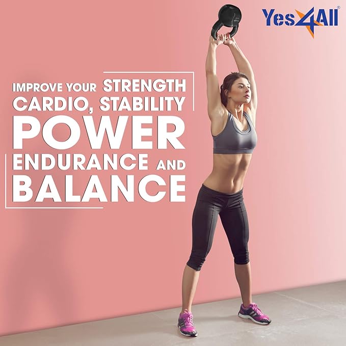 Yes4All Kettlebell Set Vinyl Coated Weights Combo for Full Body Workout Equipment Push up, Grip Strength Training, Dumbbell Weights Exercises
