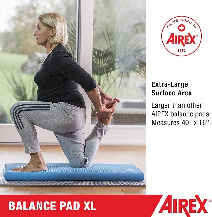 AIREX Balance Pad – Stability Trainer for Balance, Stretching, Physical Therapy, Exercise, Mobility, Rehabilitation and Core Training Non-Slip Closed Cell Foam Premium Balance Pad