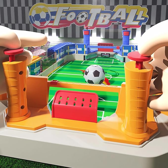 Desktop Foosball Game Set - Mini Soccer Shootout for Adults, Kids & Family Fun - Party Night & Travel - Children's Day & Birthday Gift