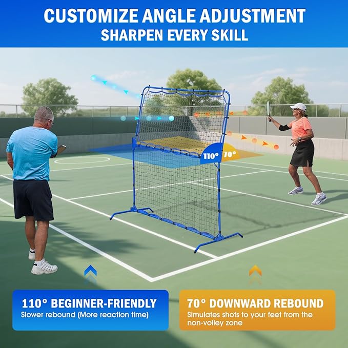 Pickleball Practice Rebounder Net for Dink Volley Solo Training Equipment, 7.9FT or 6FT 2in1 Mini Pickleball Net Portable Trainer for Outdoor Driveway Backyard Indoor Garage, Easy Setup & Storage