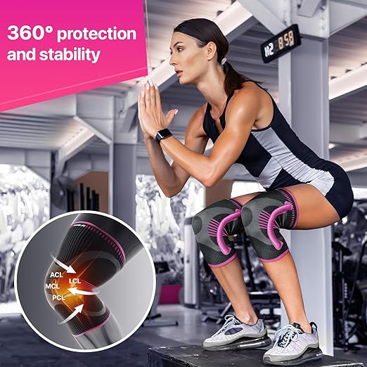 DR. BRACE ELITE Knee Brace with Size Stabilizer (2 Pack) Knee Brace for Women & Men, Workout, Sports, Daily Knee Compression Sleeve for Maximum Knee Pain Support & Fast Recovery (Orion, Small)