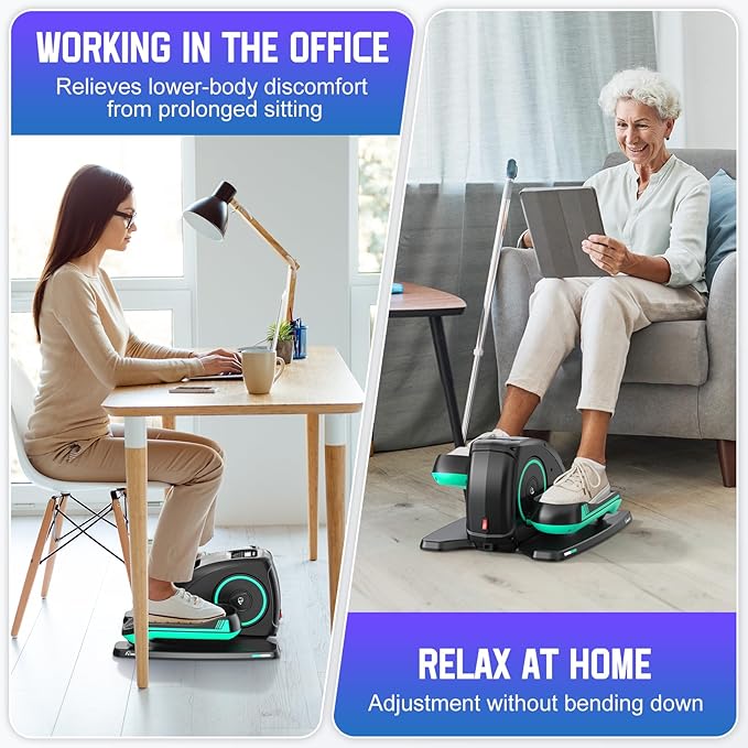 ANCHEER Under Desk Elliptical Machine, Electric Seated Pedal Exerciser, Mini Elliptical Machines for Seniors, LCD Display Monitor, Remote Control, Leg Exerciser for Home